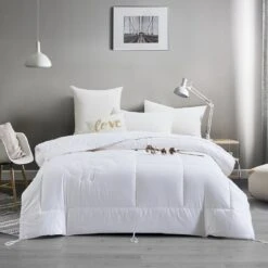 Solid White Cotton Filled Warm Duvet Insert 12 Solid White Cotton Filled Warm Duvet Insert -qbedding store Solid White Cotton w 3
