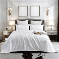 Solid White Premium Mulberry Silk All Season Duvet Insert 14 Solid White Premium Mulberry Silk All Season Duvet Insert -qbedding store Solid White Mulberry Silk 1
