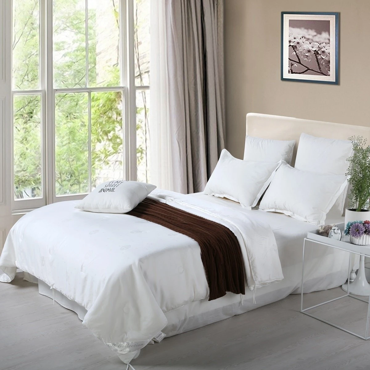 Solid White Premium Mulberry Silk All Season Duvet Insert 6 Solid White Premium Mulberry Silk All Season Duvet Insert - Image 4