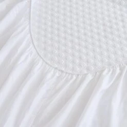 Solid White Quilted Cotton Mattress Topper 16 Solid White Quilted Cotton Mattress Topper -qbedding store Solid White Quilted Cotton Mattress Topper 5