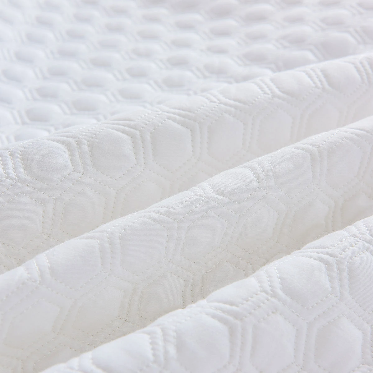 Solid White Quilted Cotton Mattress Topper 8 Solid White Quilted Cotton Mattress Topper - Image 6