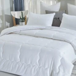 Solid White Soybean Fiber Winter Duvet Insert -qbedding store Solid White Soybean Fiber 4