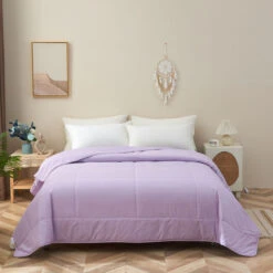 Theta Lilac Purple Pattern Cotton Light Comforter -qbedding store Theta Lilac Purple Cotton