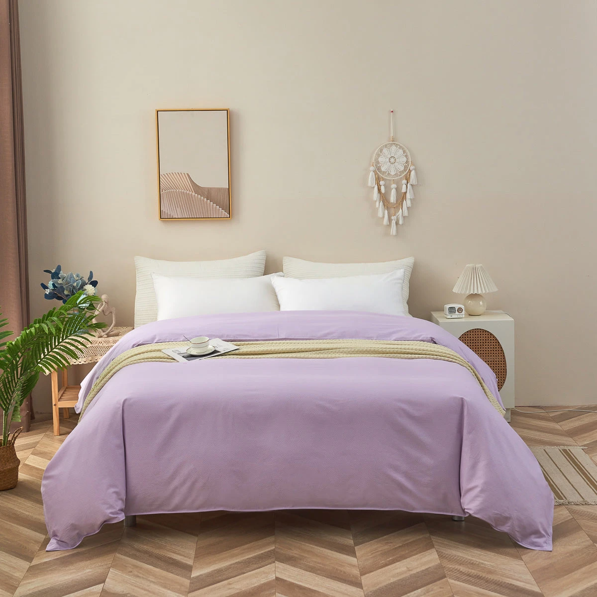 Theta Lilac Purple Pattern Cotton Duvet Cover 5 Theta Lilac Purple Pattern Cotton Duvet Cover - Image 3