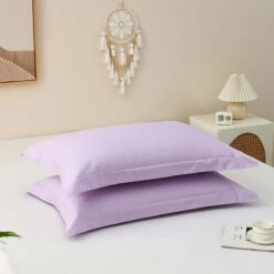 Theta Lilac Purple Pattern Cotton Pillow Sham -qbedding store Theta Lilac Purple Pattern Cotton PillowQ 1