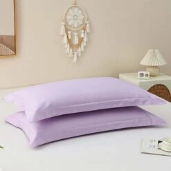 Theta Lilac Purple Pattern Cotton Pillow Sham -qbedding store Theta Lilac Purple Pattern Cotton Pillow 1