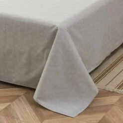 Upsilon Smoky Gray Pattern Cotton Flat Sheet -qbedding store Upsilon Pattern Cotton Flat Sheet 3