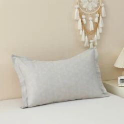 Upsilon Smoky Gray Pattern Cotton Pillow Sham -qbedding store Upsilon Pattern Cotton Pillow Sham 3