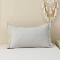 Upsilon Smoky Gray Pattern Cotton Pillow Sham -qbedding store Upsilon Pattern Cotton Pillow Sham 4