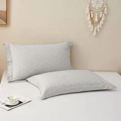 Upsilon Smoky Gray Pattern Cotton Pillow Sham -qbedding store Upsilon Pattern Cotton Pillow Sham 7