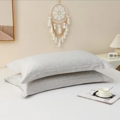 Upsilon Smoky Gray Pattern Cotton Pillow Sham -qbedding store Upsilon Pattern Cotton Pillow Sham 9