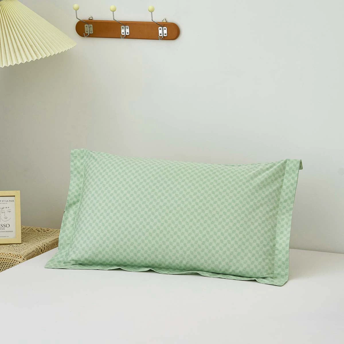 Xi Matcha Green Pattern Cotton Pillow Sham 8 Xi Matcha Green Pattern Cotton Pillow Sham - Image 6