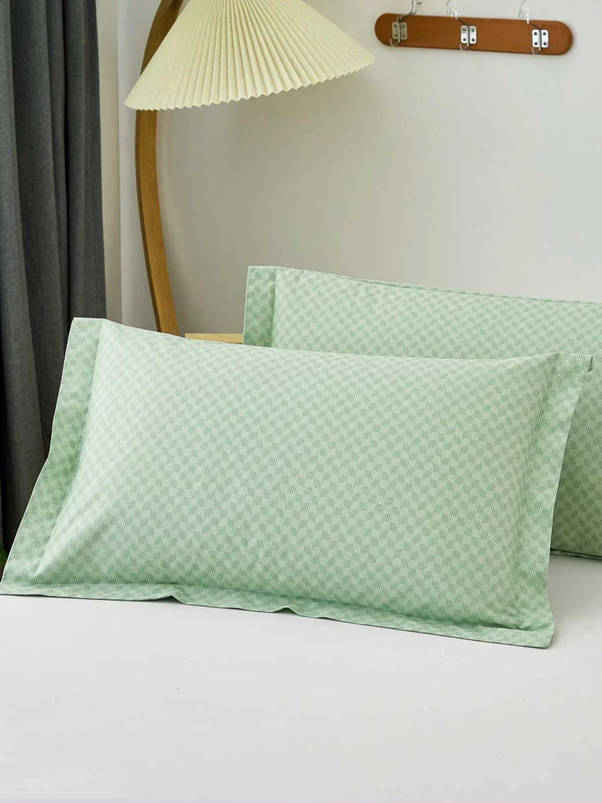 Xi Matcha Green Pattern Cotton Pillow Sham 3 Xi Matcha Green Pattern Cotton Pillow Sham