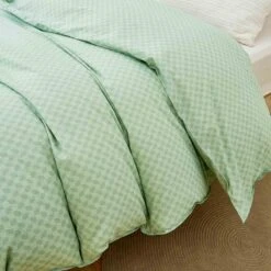 Xi Matcha Green Pattern Cotton Duvet Cover 15 Xi Matcha Green Pattern Cotton Duvet Cover -qbedding store Xi Matcha Green Cotton Duvet Cover 4