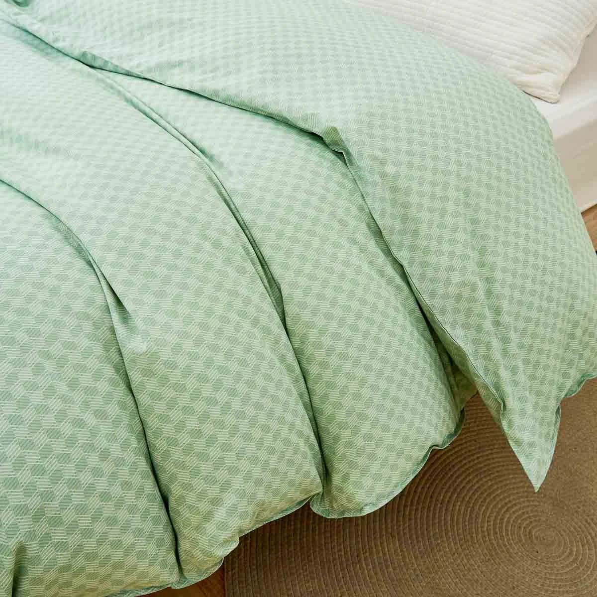 Xi Matcha Green Pattern Cotton Duvet Cover 8 Xi Matcha Green Pattern Cotton Duvet Cover - Image 6