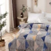 Triangle Blue Geometric Winter Blanket (Twin Size) -qbedding store Y00 0747