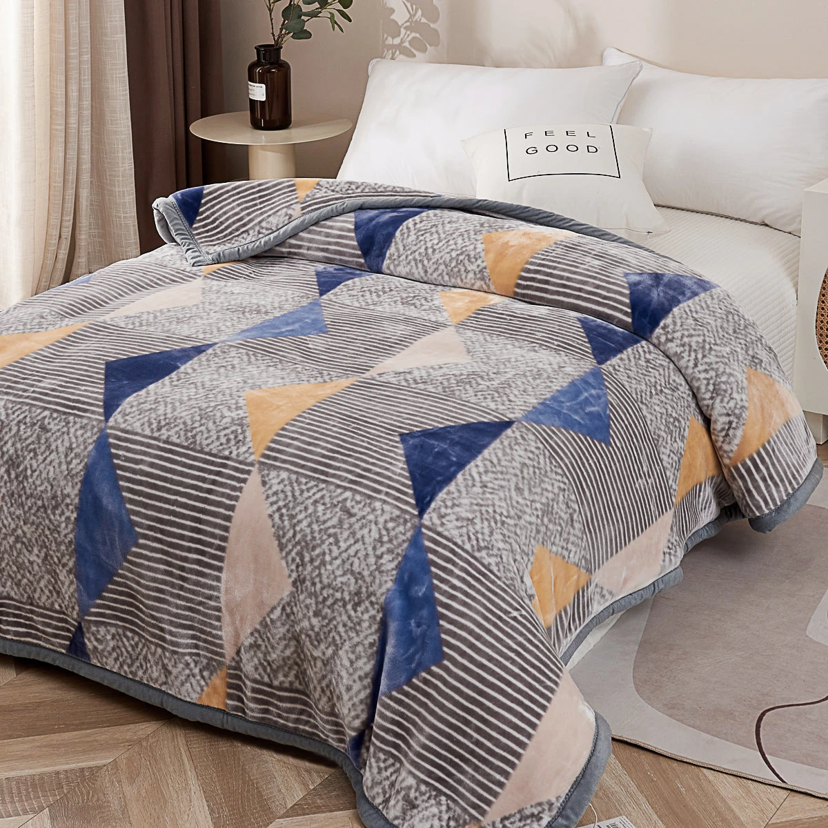 Triangle Blue Geometric Winter Blanket (Twin Size) 10 Triangle Blue Geometric Winter Blanket (Twin Size) - Image 8