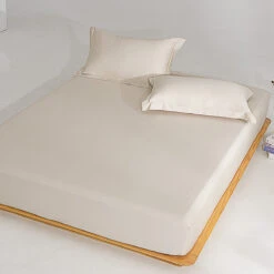 Coco Apricot Premium Cotton Fitted Sheet -qbedding store Y00 1243