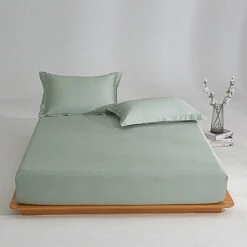 Sunny Green Premium Cotton Fitted Sheet -qbedding store Y00 1278
