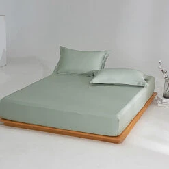 Sunny Green Premium Cotton Fitted Sheet -qbedding store Y00 1280