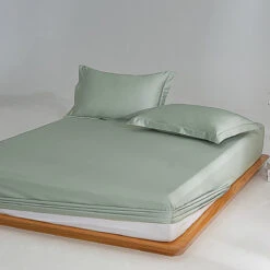 Sunny Green Premium Cotton Fitted Sheet -qbedding store Y00 1299