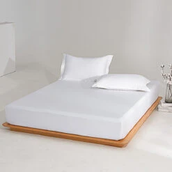 Snowflake White Premium Cotton Fitted Sheet -qbedding store Y00 1303