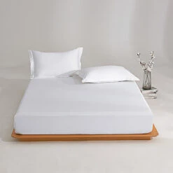 Snowflake White Premium Cotton Fitted Sheet -qbedding store Y00 1308