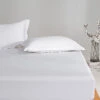 Snowflake White Premium Cotton Fitted Sheet