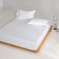 Snowflake White Premium Cotton Fitted Sheet -qbedding store Y00 1314