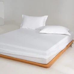 Snowflake White Premium Cotton Fitted Sheet -qbedding store Y00 1324