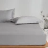 Rio Gray Premium Cotton Fitted Sheet -qbedding store Y00 1372