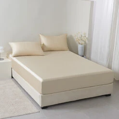 Phantom Gold Tencel™ Fitted Sheet 15 Phantom Gold Tencel™ Fitted Sheet -qbedding store Y00 8790