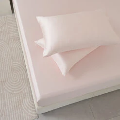 Dreamy Pink Tencel™ Fitted Sheet -qbedding store Y00 8859
