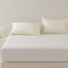 Lily White Tencel™ Fitted Sheet 1 Lily White Tencel™ Fitted Sheet -qbedding store Y00 8877