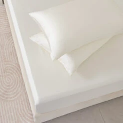 Lily White Tencel™ Fitted Sheet -qbedding store Y00 8889
