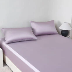 Starry Purple Solid Color Tencel™ Fitted Sheet 12 Starry Purple Solid Color Tencel™ Fitted Sheet -qbedding store Y00 93500