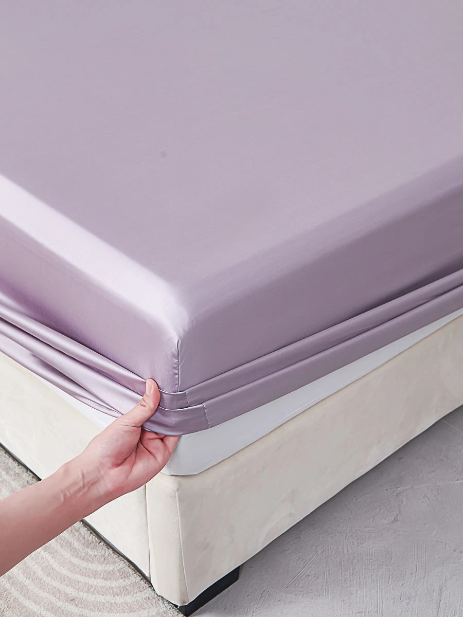 Starry Purple Solid Color Tencel™ Fitted Sheet 4 Starry Purple Solid Color Tencel™ Fitted Sheet - Image 2
