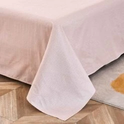Zeta-Cream Pink Cotton Flat Sheet -qbedding store Zeta Cream Pink Cotton Flat Sheet 5